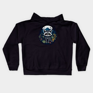 Night Racoon Kids Hoodie